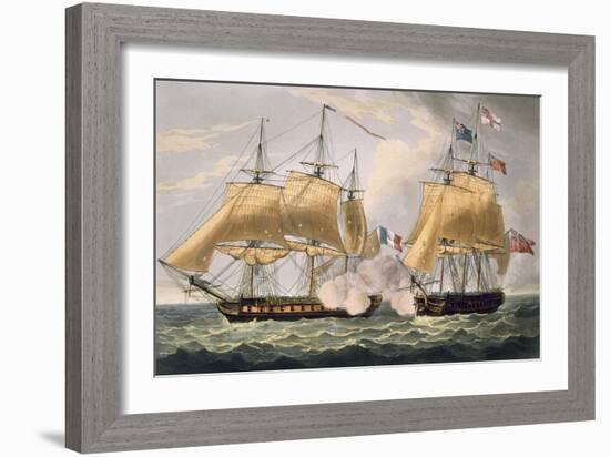 The Capture of La Clorinde, February 26th 1814, Engraved by Thomas Sutherland-Thomas Whitcombe-Framed Giclee Print