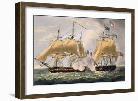 The Capture of La Clorinde, February 26th 1814, Engraved by Thomas Sutherland-Thomas Whitcombe-Framed Giclee Print