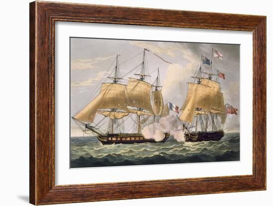 The Capture of La Clorinde, February 26th 1814, Engraved by Thomas Sutherland-Thomas Whitcombe-Framed Giclee Print