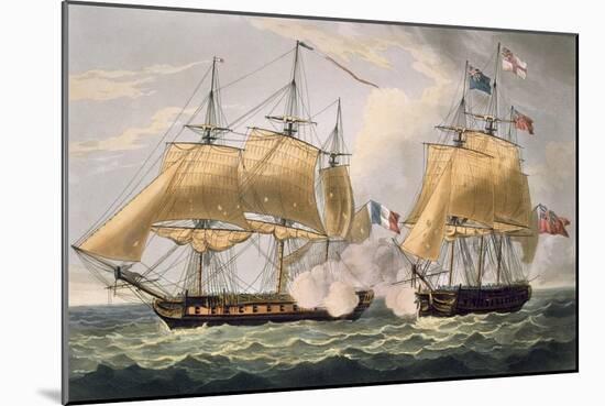 The Capture of La Clorinde, February 26th 1814, Engraved by Thomas Sutherland-Thomas Whitcombe-Mounted Giclee Print