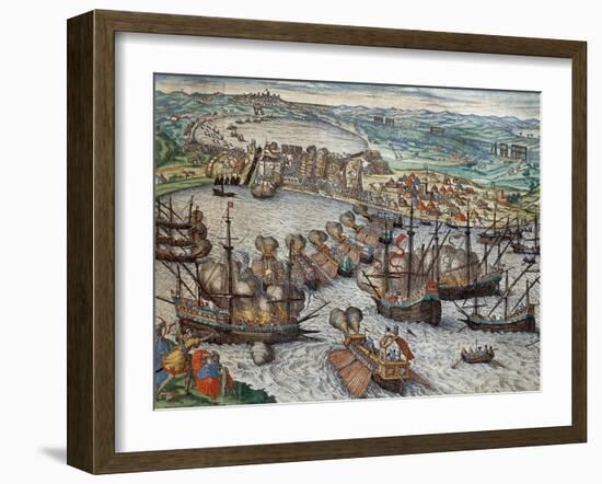 The Capture of La Goulette and Tunis by Charles V, 1535-Franz Hogenberg-Framed Giclee Print