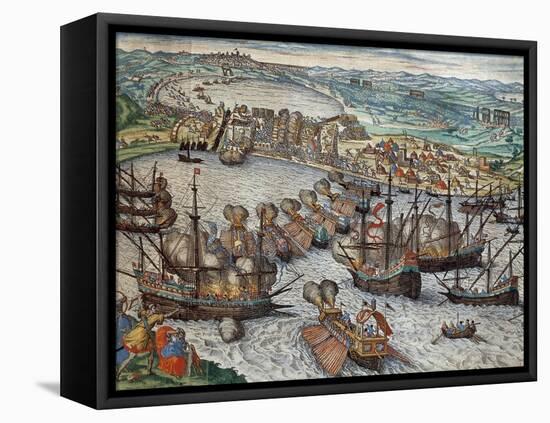 The Capture of La Goulette and Tunis by Charles V, 1535-Franz Hogenberg-Framed Premier Image Canvas