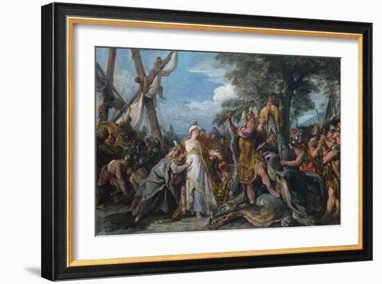 The Capture of the Golden Fleece, 1742-3 (Oil on Canvas)-Jean Francois de Troy-Framed Giclee Print