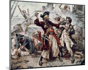 The Capture of the Pirate Blackbeard, 1718 (Detail)-Jean Leon Gerome Ferris-Mounted Giclee Print