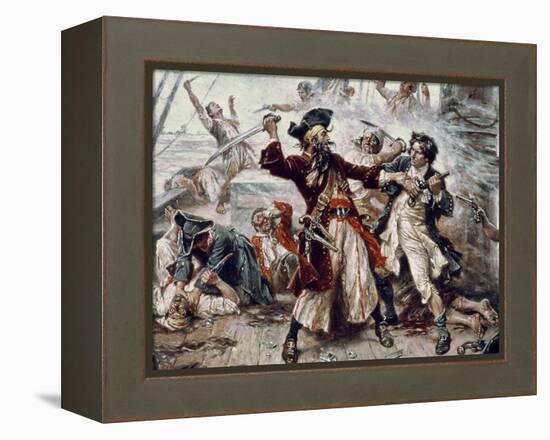 The Capture of the Pirate Blackbeard, 1718 (Detail)-Jean Leon Gerome Ferris-Framed Premier Image Canvas