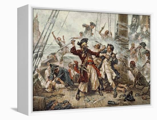 The Capture of the Pirate Blackbeard, 1718-Jean Leon Gerome Ferris-Framed Premier Image Canvas