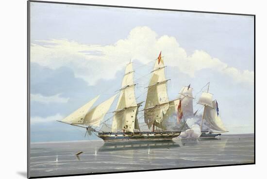 'The Capture of the Spanish Slave Trading Ship 'Formidable' by HMS 'Buzzard', December 17, 1834 Off-William John Huggins-Mounted Giclee Print