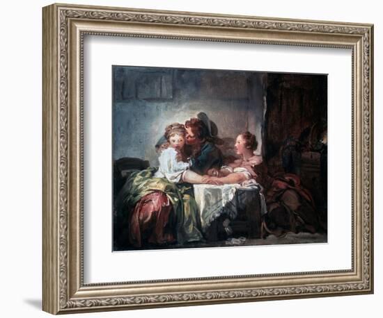 The Captured Kiss, Late 18th Century-Jean-Honore Fragonard-Framed Giclee Print