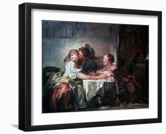 The Captured Kiss, Late 18th Century-Jean-Honore Fragonard-Framed Giclee Print