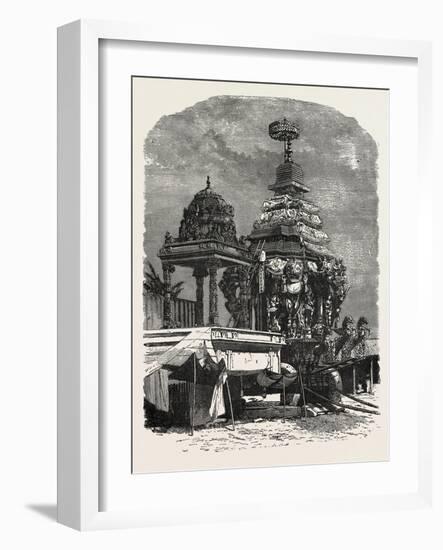 The Car of Juggernaut. Hindu Ratha Yatra Temple Car-null-Framed Giclee Print