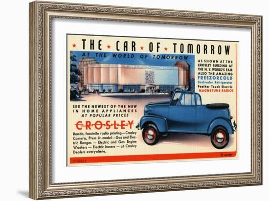 The Car Of Tomorrow-Curt Teich & Company-Framed Art Print