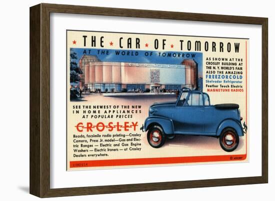 The Car Of Tomorrow-Curt Teich & Company-Framed Art Print