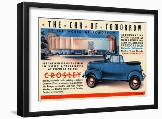 The Car Of Tomorrow-Curt Teich & Company-Framed Art Print