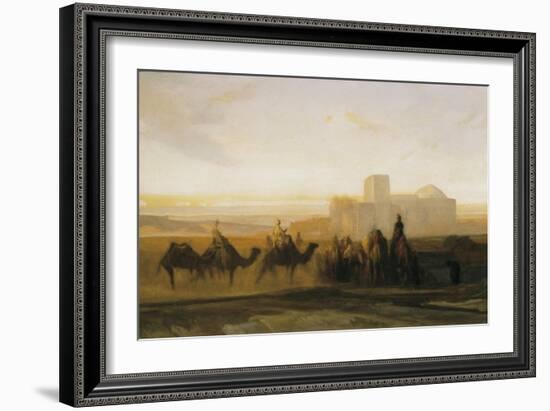 The Caravan-Alexandre Gabriel Decamps-Framed Art Print