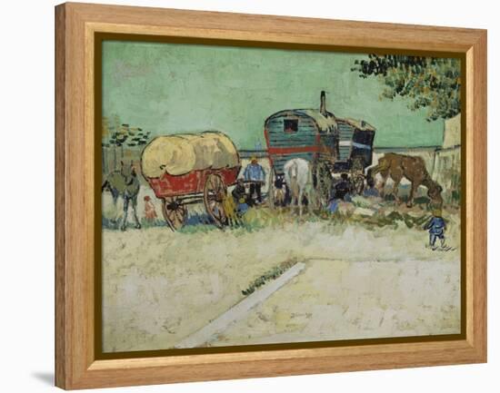 The Caravans, Gypsy Camp Near Arles (Les Roulottes / Campement De Bohémiens), 1888-Vincent van Gogh-Framed Premier Image Canvas