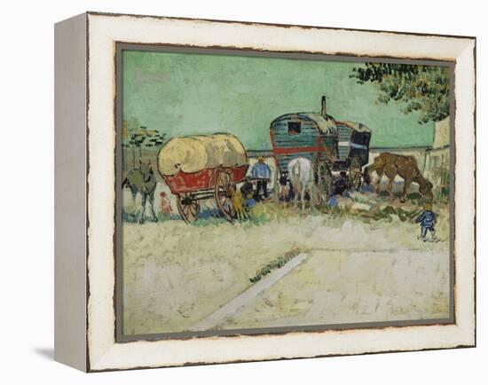 The Caravans, Gypsy Camp Near Arles (Les Roulottes / Campement De Bohémiens), 1888-Vincent van Gogh-Framed Premier Image Canvas