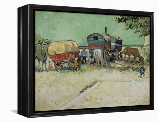 The Caravans, Gypsy Camp Near Arles (Les Roulottes / Campement De Bohémiens), 1888-Vincent van Gogh-Framed Premier Image Canvas