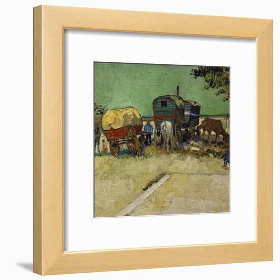 The Caravans, Gypsy Encampment Near Arles, 1888-Vincent van Gogh-Framed Art Print