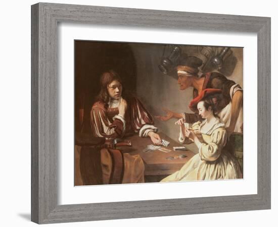 The Card Players, 1657-Cornelis de Heem-Framed Giclee Print