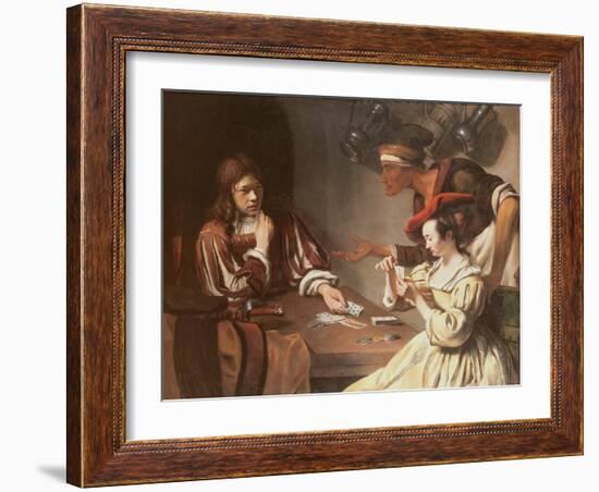 The Card Players, 1657-Cornelis de Heem-Framed Giclee Print