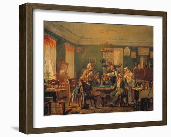 The Card Players, 1850s-Nikolai Petrowitsch Petrow-Framed Giclee Print