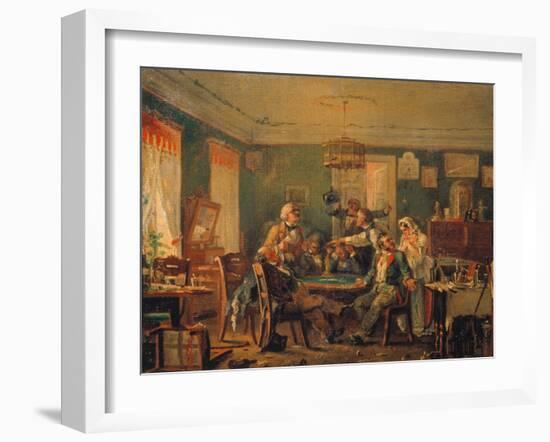 The Card Players, 1850s-Nikolai Petrowitsch Petrow-Framed Giclee Print