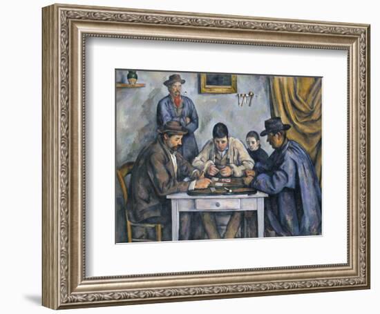 The Card Players, 1890-1892-Paul Cézanne-Framed Art Print