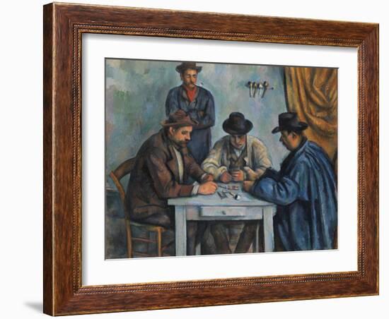 The Card Players, 1890-92-Paul Cezanne-Framed Giclee Print