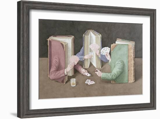 The Card Players, 2004-Jonathan Wolstenholme-Framed Giclee Print