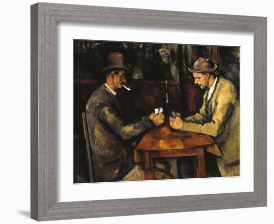 The Card Players, c.1890-Paul Cézanne-Framed Giclee Print