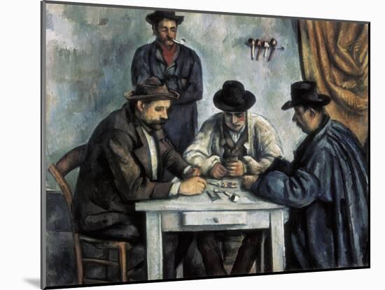 The Card Players-Paul Cézanne-Mounted Art Print