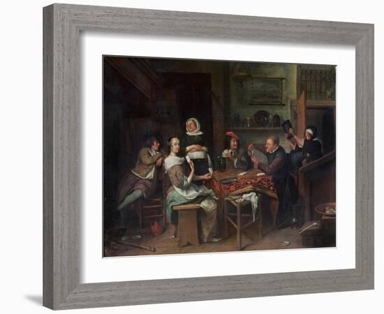 The Card Players-Jan Havicksz. Steen-Framed Giclee Print