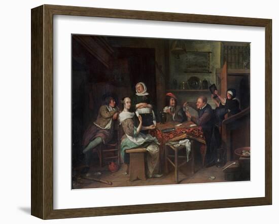 The Card Players-Jan Havicksz. Steen-Framed Giclee Print