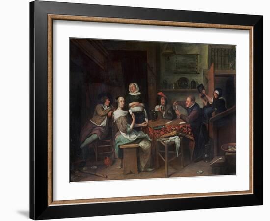 The Card Players-Jan Havicksz. Steen-Framed Giclee Print