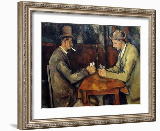 The Cardplayers, 1890-95-Paul Cezanne-Framed Art Print