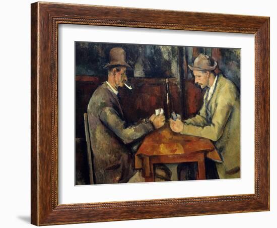 The Cardplayers, 1890-95-Paul Cezanne-Framed Art Print