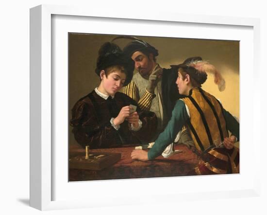 The Cardsharps-Caravaggio-Framed Giclee Print