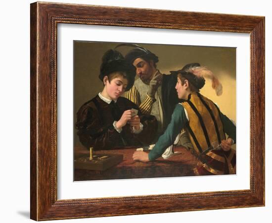 The Cardsharps-Caravaggio-Framed Premium Giclee Print