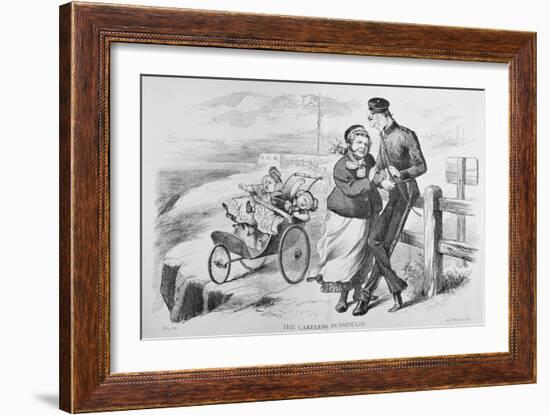 The Careless Nursemaid Political Cartoon-null-Framed Giclee Print