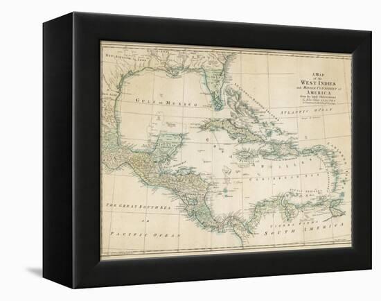 The Caribbean with the West Indies and the Coasts of the United States and the Spanish Possessions-John Blair-Framed Premier Image Canvas