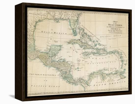 The Caribbean with the West Indies and the Coasts of the United States and the Spanish Possessions-John Blair-Framed Premier Image Canvas