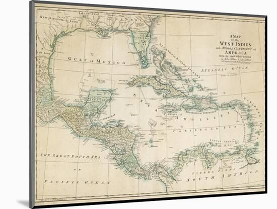 The Caribbean with the West Indies and the Coasts of the United States and the Spanish Possessions-John Blair-Mounted Photographic Print