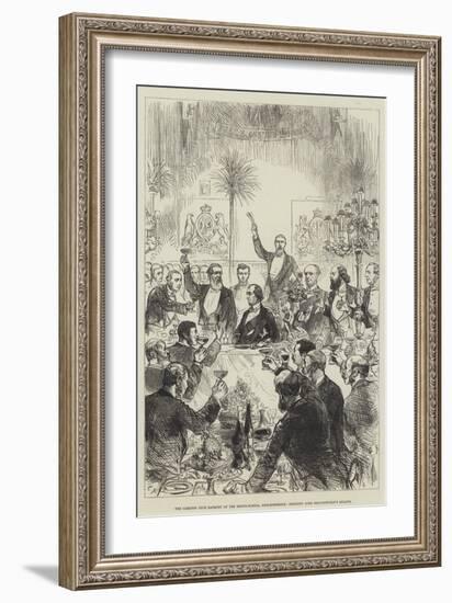 The Carlton Club Banquet at the Riding-School, Knightsbridge, Drinking Lord Beaconsfield's Health-Charles Robinson-Framed Giclee Print