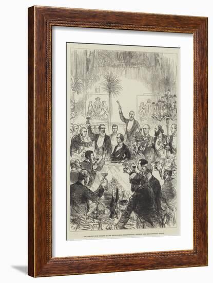 The Carlton Club Banquet at the Riding-School, Knightsbridge, Drinking Lord Beaconsfield's Health-Charles Robinson-Framed Giclee Print