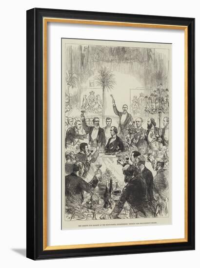 The Carlton Club Banquet at the Riding-School, Knightsbridge, Drinking Lord Beaconsfield's Health-Charles Robinson-Framed Giclee Print