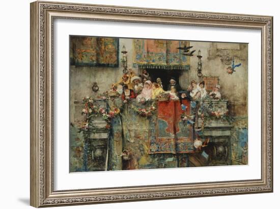 The Carnival in Rome; Il Carnevale Di Roma, 1881-Jose Benlliure Y Gil-Framed Giclee Print