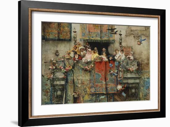 The Carnival in Rome; Il Carnevale Di Roma, 1881-Jose Benlliure Y Gil-Framed Giclee Print