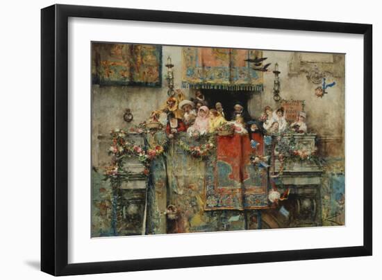 The Carnival in Rome; Il Carnevale Di Roma, 1881-Jose Benlliure Y Gil-Framed Giclee Print