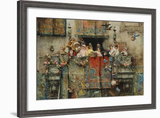 The Carnival in Rome; Il Carnevale Di Roma, 1881-Jose Benlliure Y Gil-Framed Giclee Print