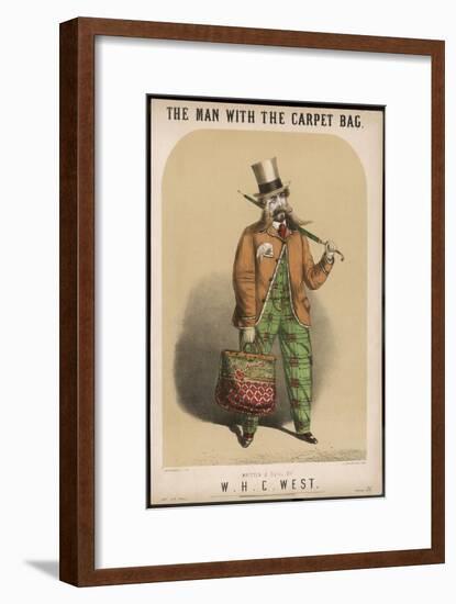 The Carpet Bag Is a Symbol of the Travelling Salesman-null-Framed Art Print